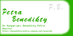 petra benedikty business card